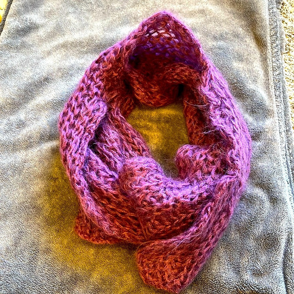 Handmade Mohair Scarf Purple Extra Long High Quality Large Handmade Scarf Violet